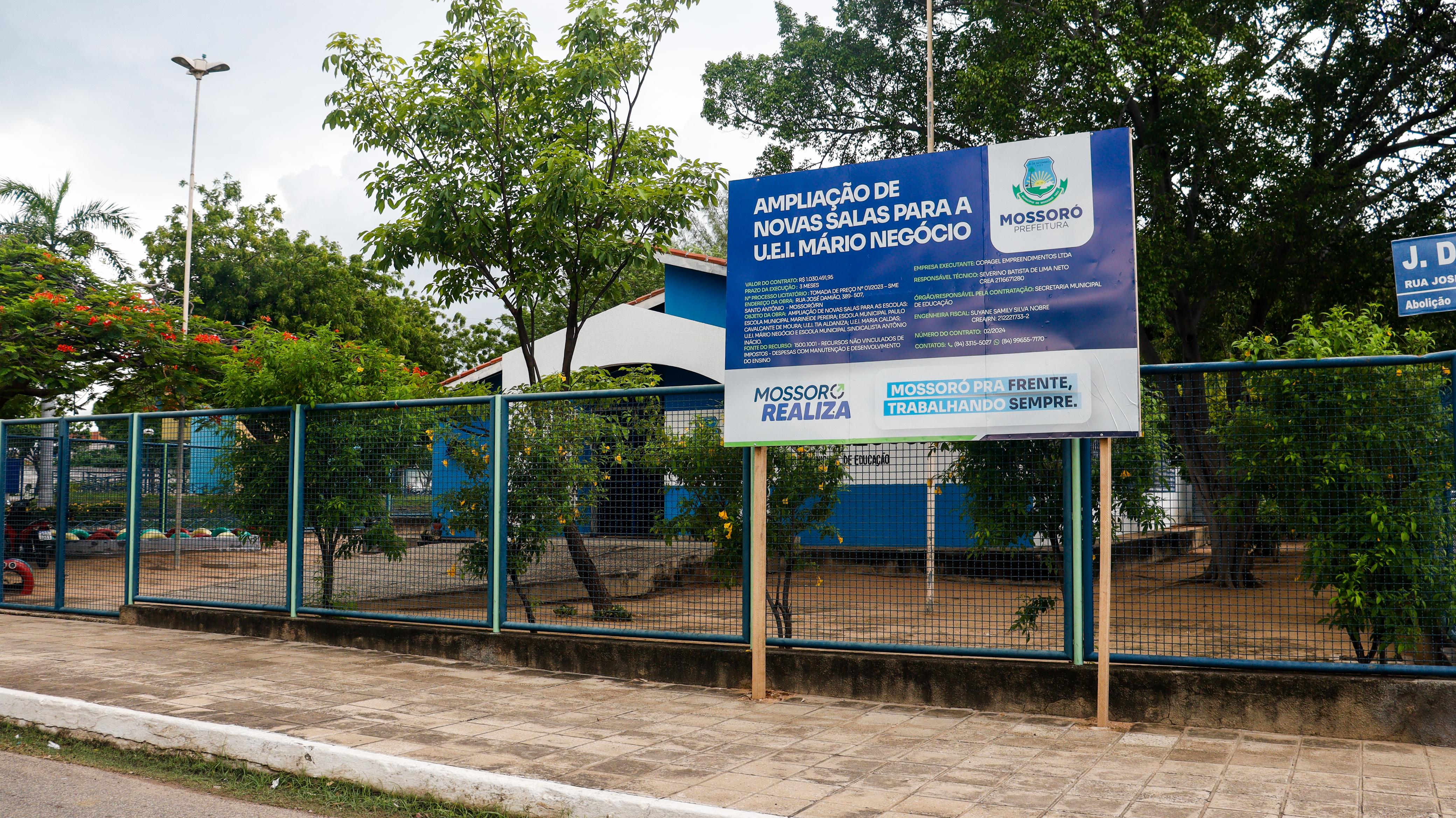 Obras de ampliação de escolas e UEIs seguem em ritmo acelerado em Mossoró