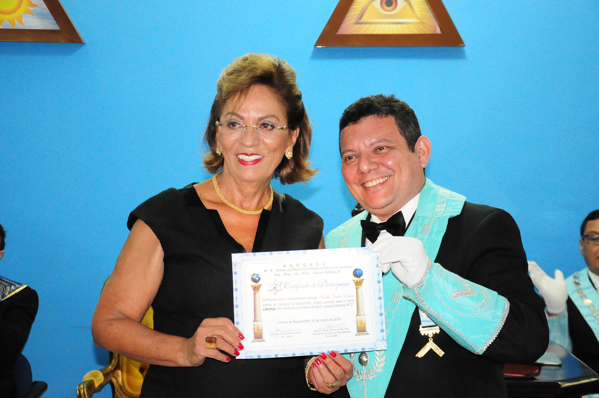 Prefeita Rosalba Ciarlini é palestrante em Sessão Magna Branca da Maçonaria Jacques Demolay