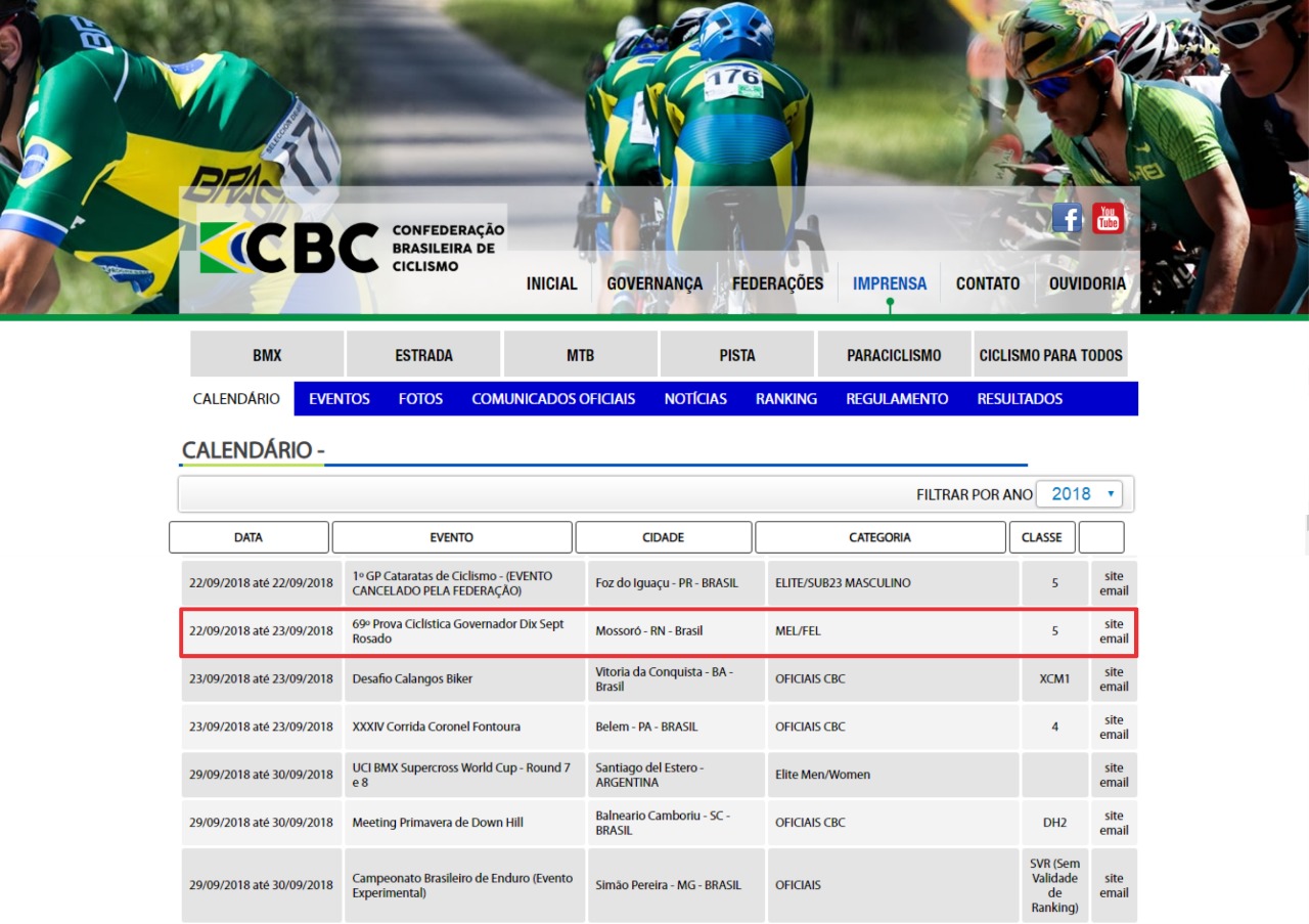 Prova Ciclística retorna ao calendário de competições da Confederação Brasileira