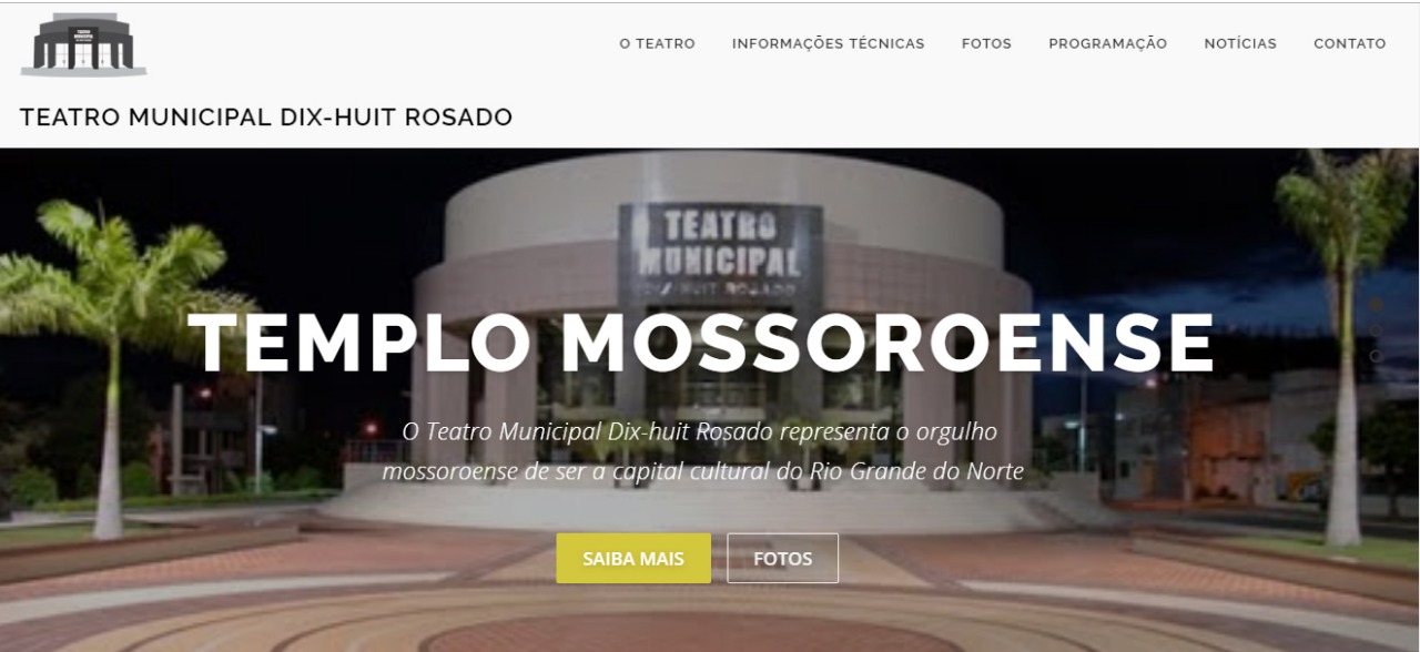 Site do Teatro Municipal Dix-huit Rosado passa a funcionar a partir de 1º de fevereiro