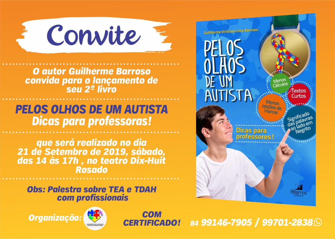 Adolescente lança livro: livro “Pelos Olhos de um autista: dicas para professores”